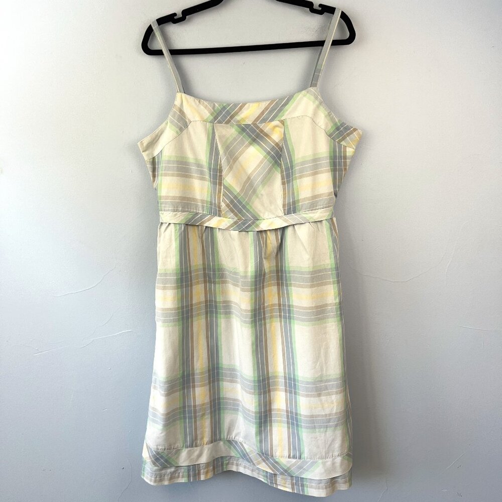 Horny Toad‎ Organic Cotton Pastel Plaid Sleeveless Dress Size XL Summer